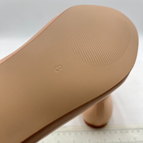 miss left Nude Wave Shaped Edge with Circular Holes Single Strap Buckle Flat - Picture 6 of 8